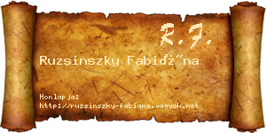Ruzsinszky Fabiána névjegykártya